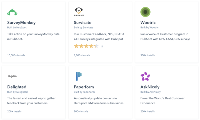 HubSpot Survey Integrations