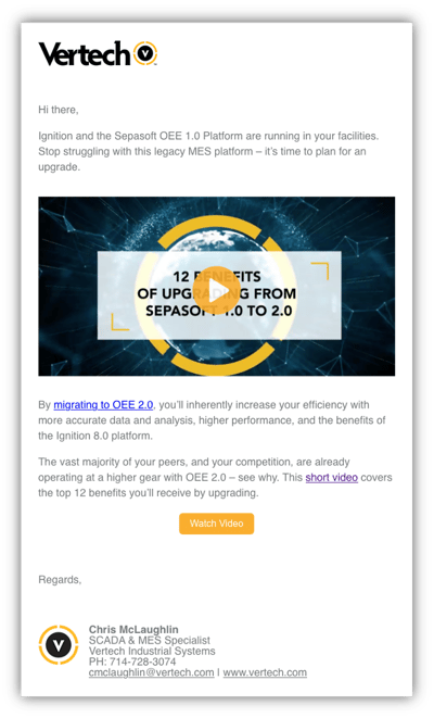 vertech email with video