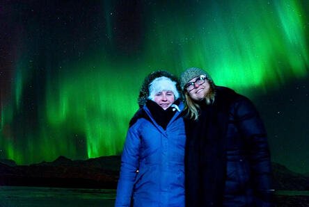 Lisa Richter and Daughter enjoying the Northern Lights