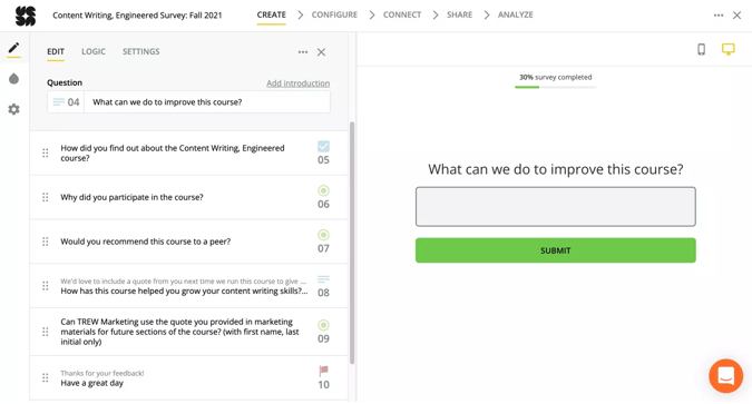 CWE Course Survey