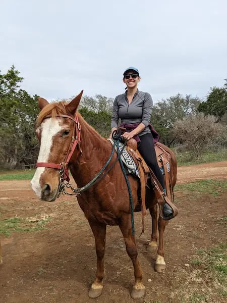 Erin Moore on horseback