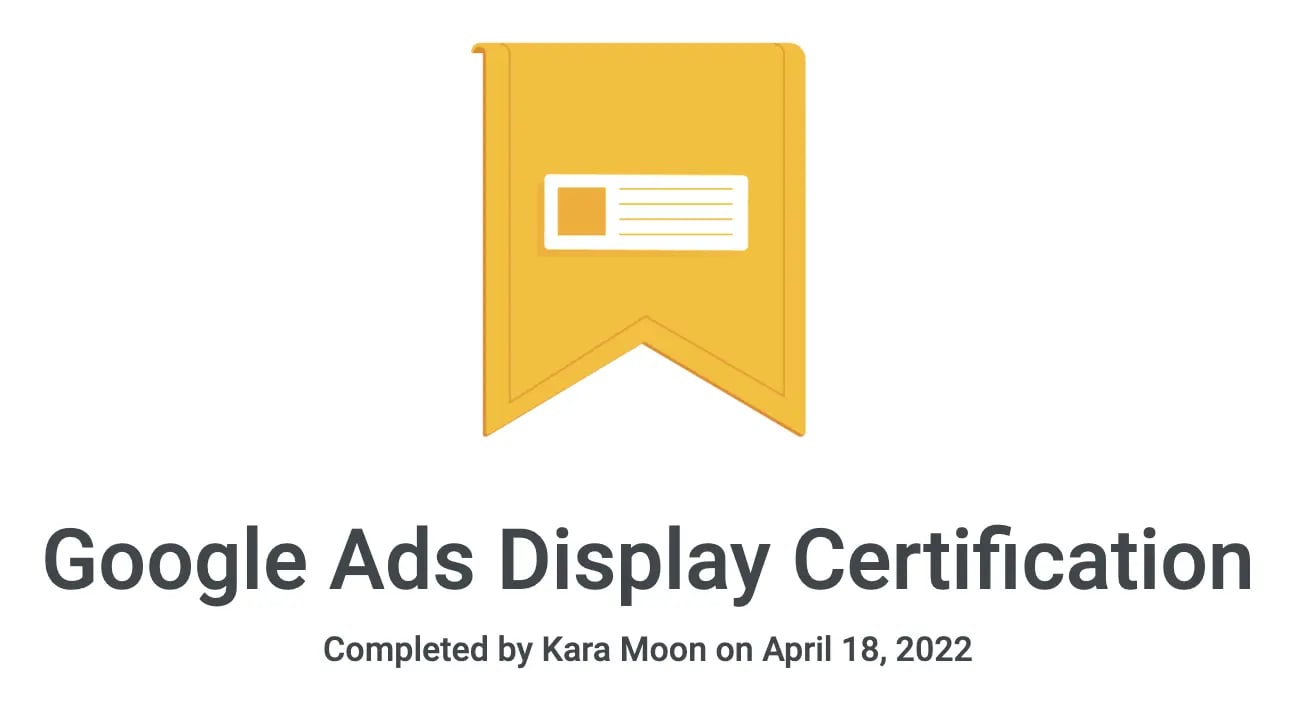 Kara Moon_Google Ads Display Certification
