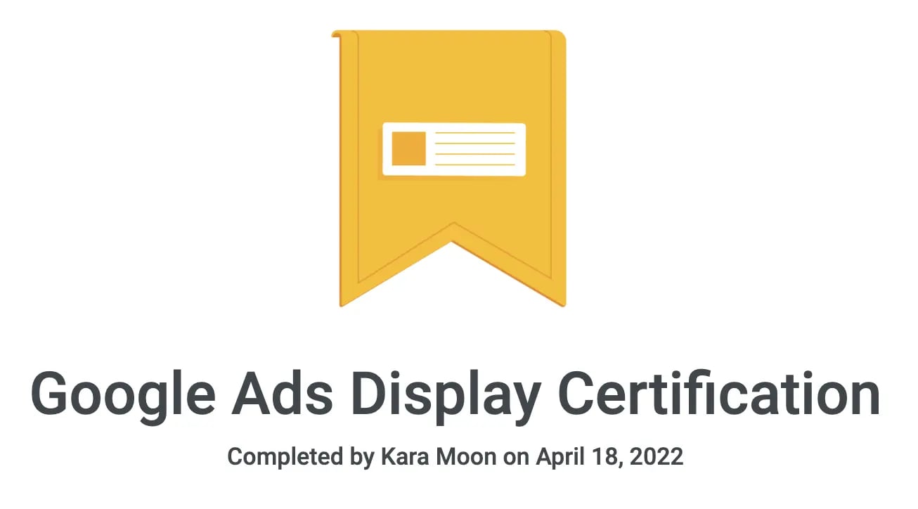 Kara Moon_Google Ads Display Certification