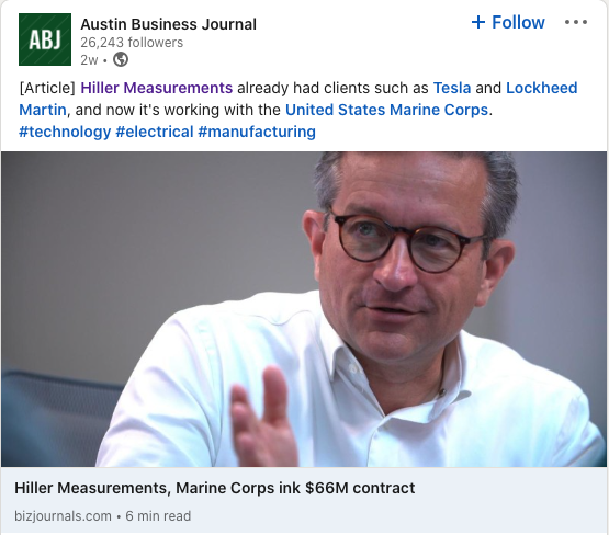 Hiller Austin Business Journal coverage