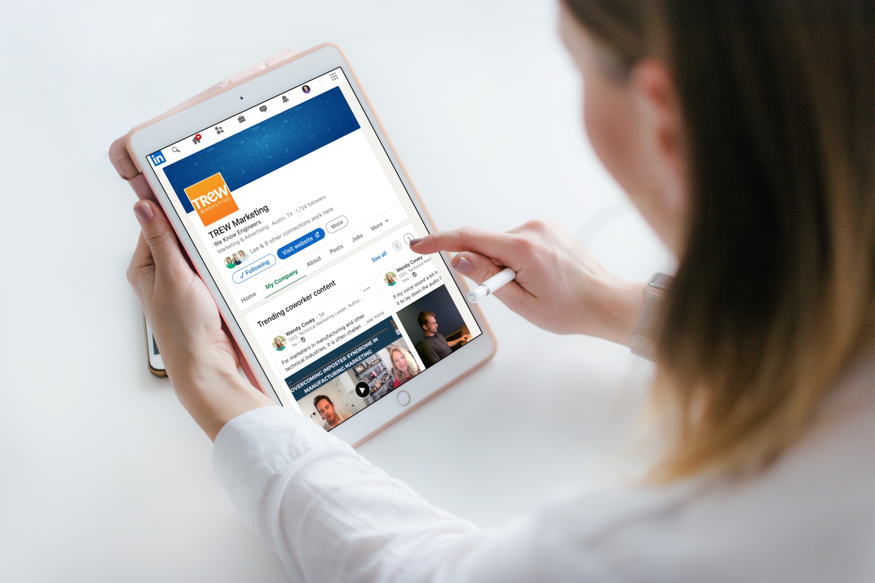 LinkedIn page mockup